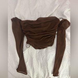 Zara corset long sleeve crop top